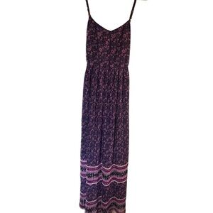 American Eagle‎ Outfitters Purple/ Pink Sleeveless Boho Floral Maxi Dress Small